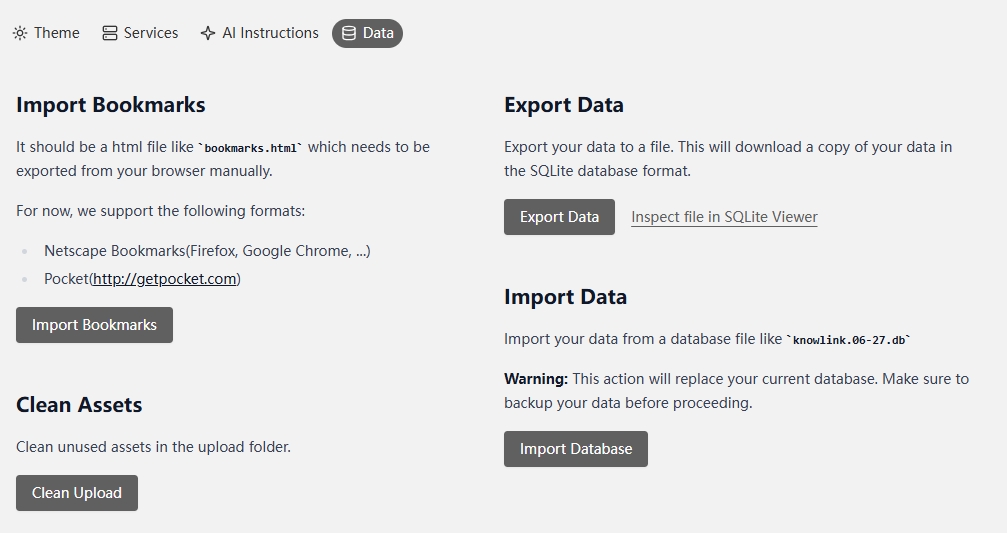 Data Management Interface